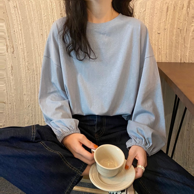 Students Slimming Sweater Lantern Sleeve