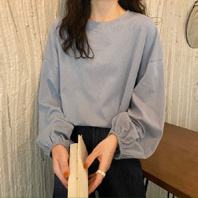 Students Slimming Sweater Lantern Sleeve