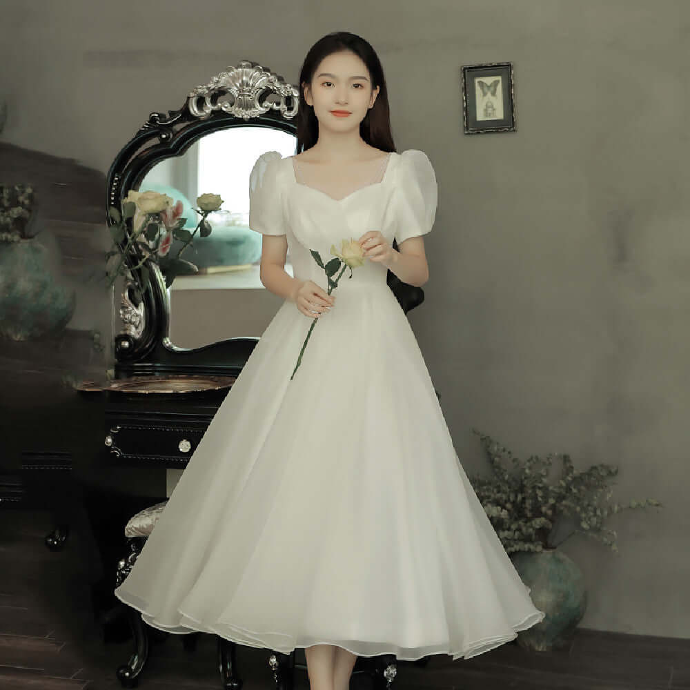 Light Luxury White Simple Dress