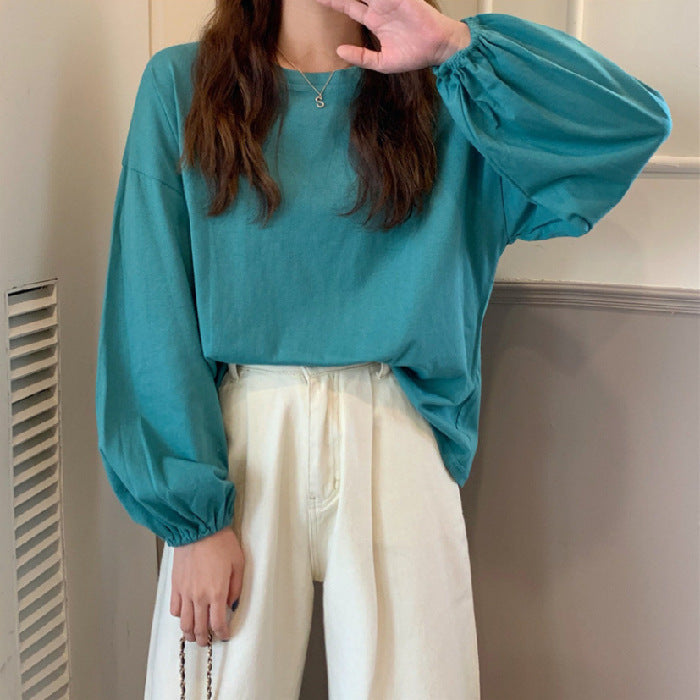 Students Slimming Sweater Lantern Sleeve