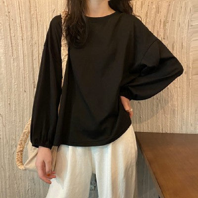 Students Slimming Sweater Lantern Sleeve
