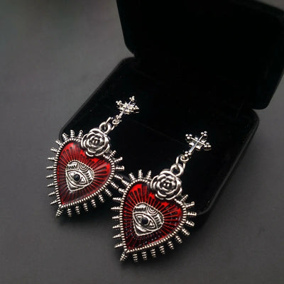 New Cross Occult Diablo Goth Piercing Drop Earrings