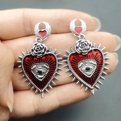 New Cross Occult Diablo Goth Piercing Drop Earrings