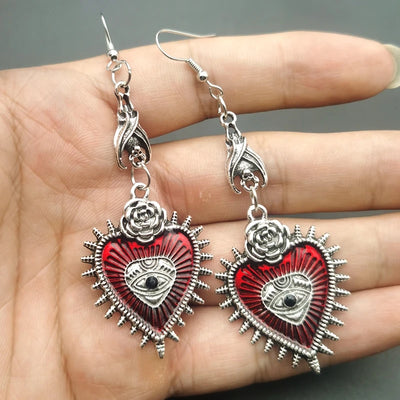 New Cross Occult Diablo Goth Piercing Drop Earrings