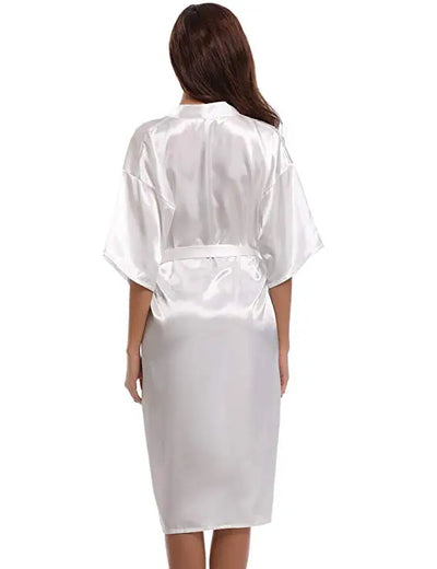 PURPLE Womens Robe Hot Sale Faux Silk Kimono Bath Gown