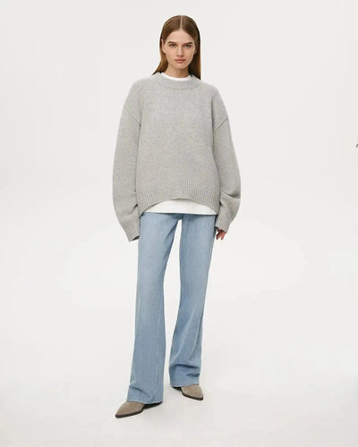 Fashion Loose Knitted Pullover Women‘s Autumn Winter Casual Solid Color O-neck Basic Thick Warm Oversized Knitted Sweater Female FASHION FREANZY