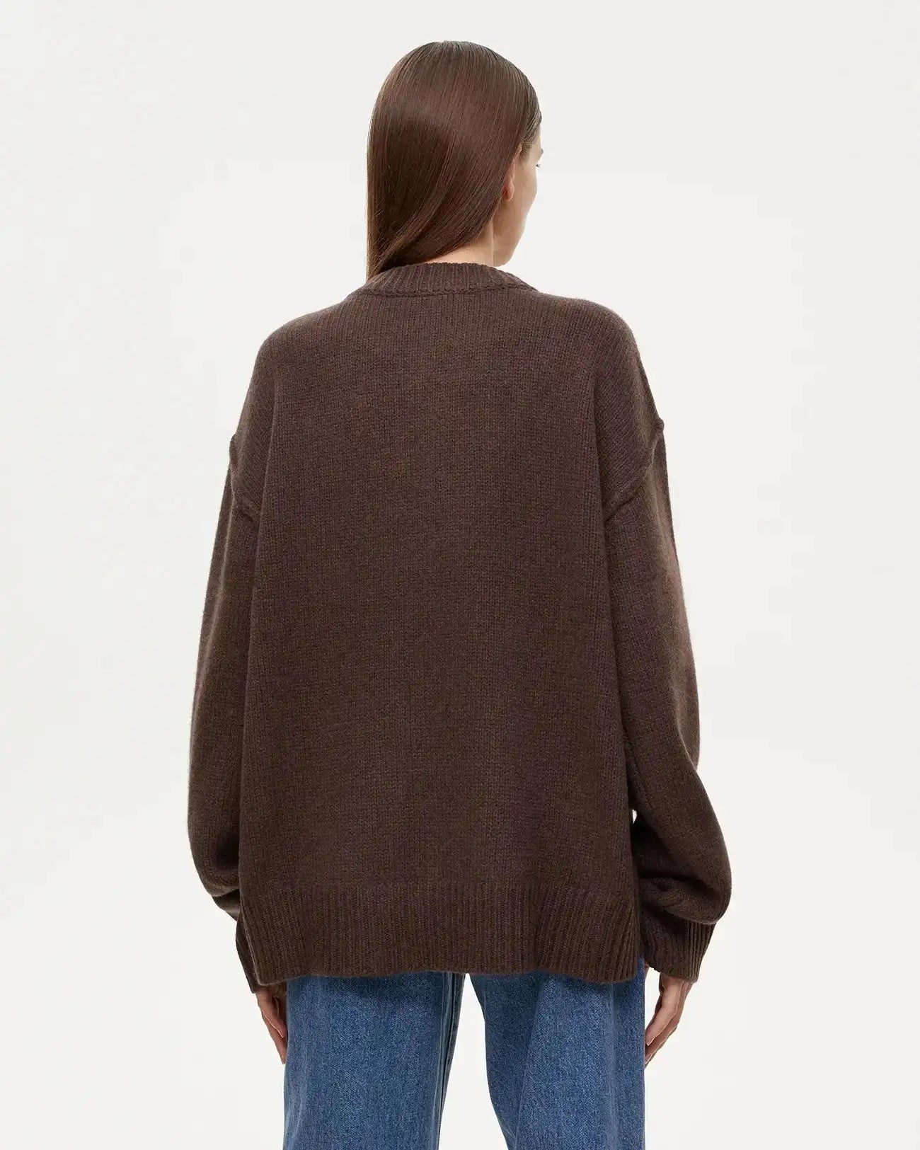 Fashion Loose Knitted Pullover Women‘s Autumn Winter Casual Solid Color O-neck Basic Thick Warm Oversized Knitted Sweater Female FASHION FREANZY