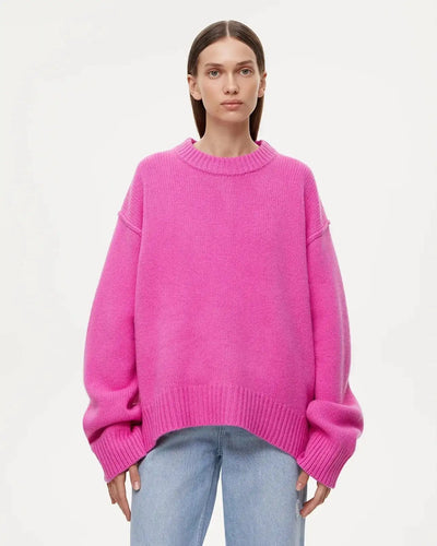 Fashion Loose Knitted Pullover Women‘s Autumn Winter Casual Solid Color O-neck Basic Thick Warm Oversized Knitted Sweater Female FASHION FREANZY