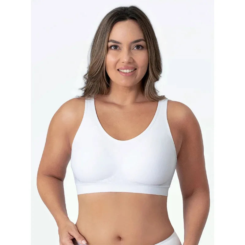 Women Daily Comfort Wireless Shaper Bra Sexy Bright Silk