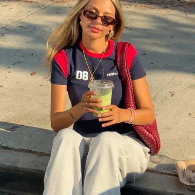 2000s Tops Aesthetics Sexy Summer Streetwear Women's Tees Casual Gothic Letter Short Sleeve T-Shirts Y2k Style Vintage Crop Tops FASHION FREANZY