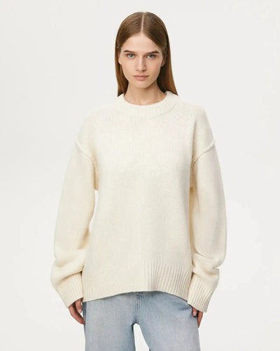 Fashion Loose Knitted Pullover Women‘s Autumn Winter Casual Solid Color O-neck Basic Thick Warm Oversized Knitted Sweater Female FASHION FREANZY