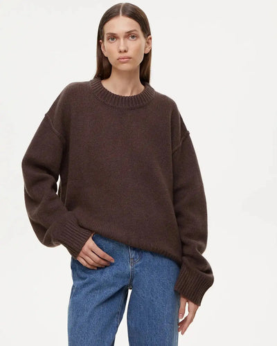 Fashion Loose Knitted Pullover Women‘s Autumn Winter Casual Solid Color O-neck Basic Thick Warm Oversized Knitted Sweater Female FASHION FREANZY