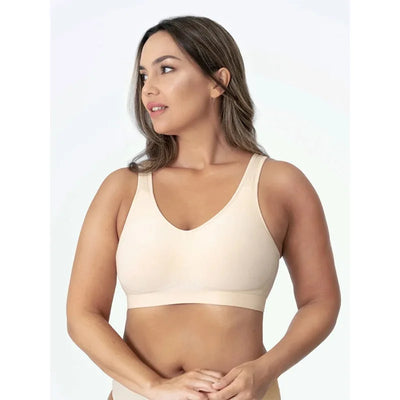Women Daily Comfort Wireless Shaper Bra Sexy Bright Silk