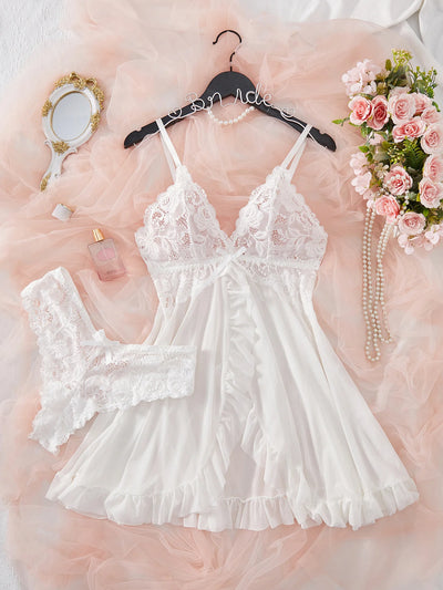 Sexy Lingerie Set Women Erotic Bra Nightdress Sexy Lace Sleepwear