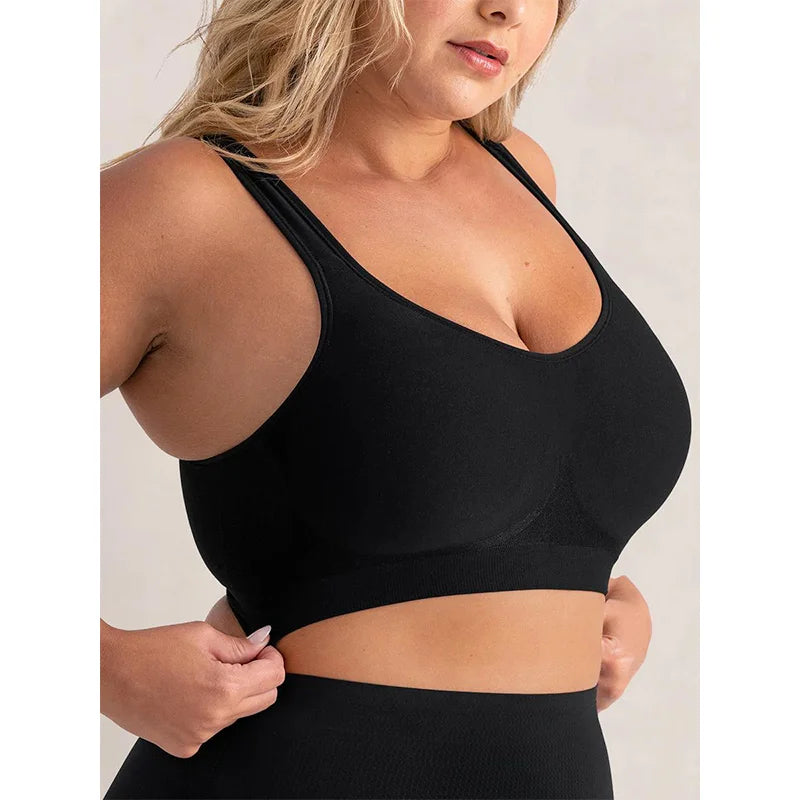 Women Daily Comfort Wireless Shaper Bra Sexy Bright Silk
