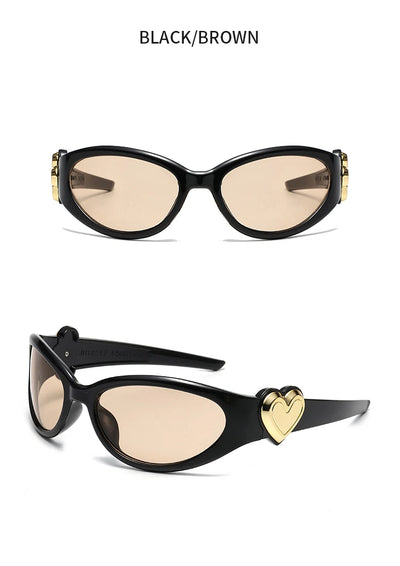 8pcs Brand Sunglasses Women Men Oversized Y2K Trendy Wrap