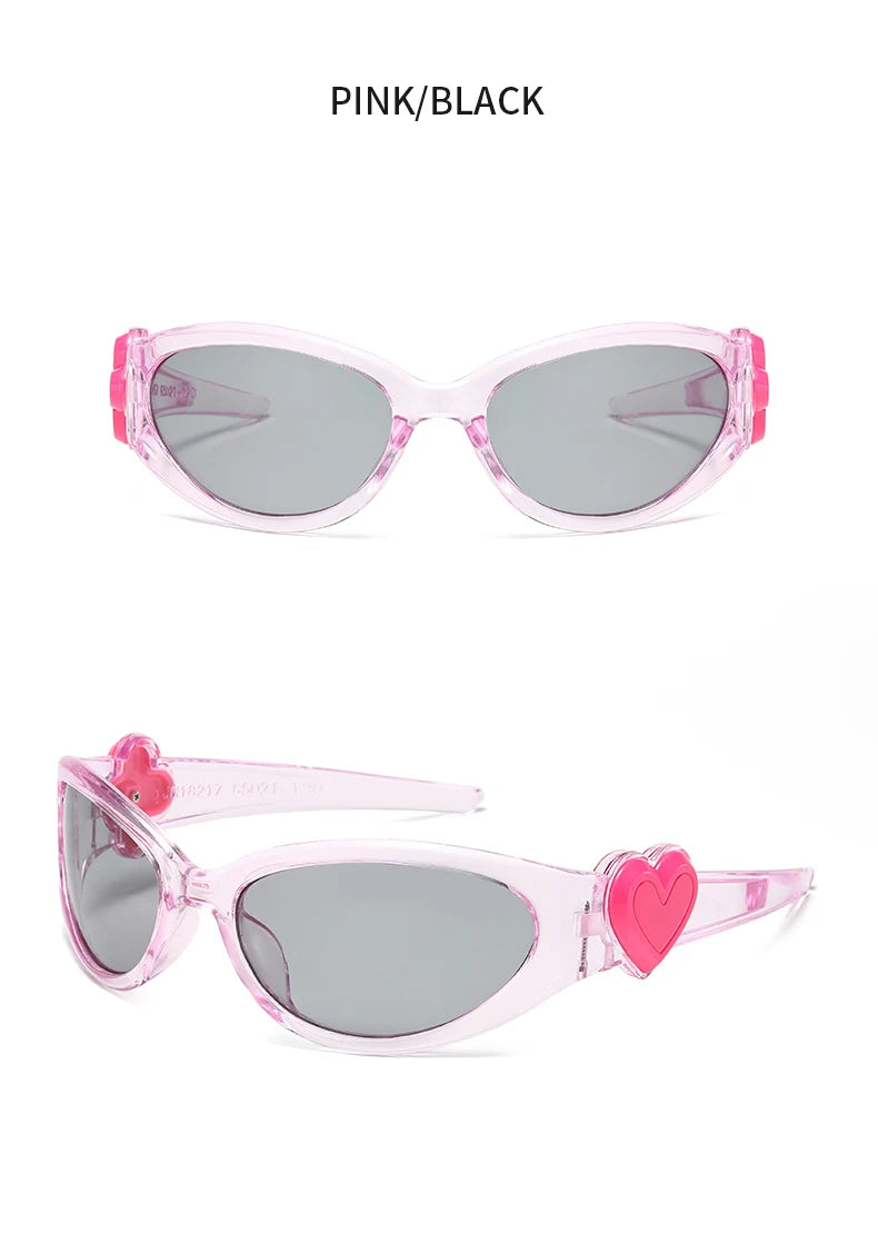 8pcs Brand Sunglasses Women Men Oversized Y2K Trendy Wrap