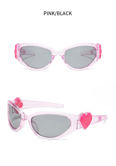 8pcs Brand Sunglasses Women Men Oversized Y2K Trendy Wrap
