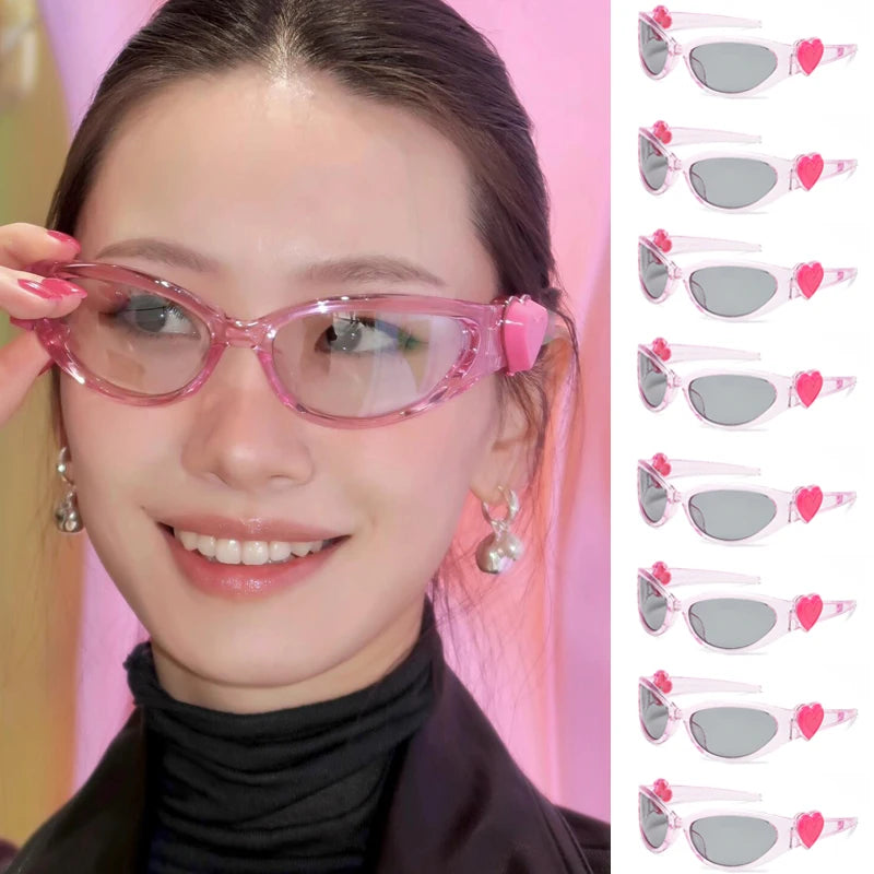 8pcs Brand Sunglasses Women Men Oversized Y2K Trendy Wrap