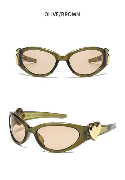 8pcs Brand Sunglasses Women Men Oversized Y2K Trendy Wrap