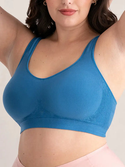 Women Daily Comfort Wireless Shaper Bra Sexy Bright Silk