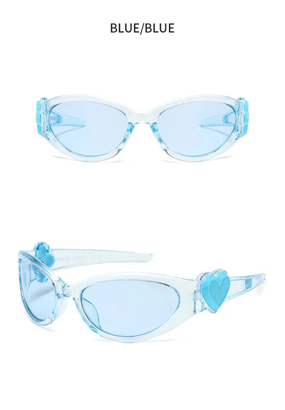 8pcs Brand Sunglasses Women Men Oversized Y2K Trendy Wrap
