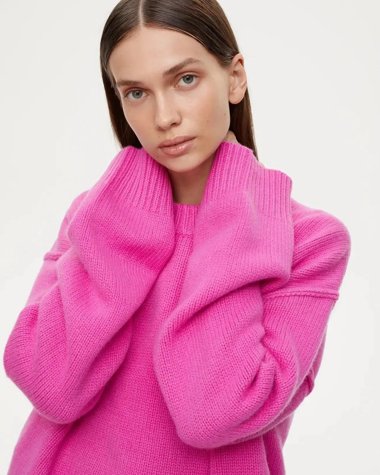 Fashion Loose Knitted Pullover Women‘s Autumn Winter Casual Solid Color O-neck Basic Thick Warm Oversized Knitted Sweater Female FASHION FREANZY