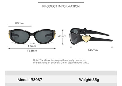 8pcs Brand Sunglasses Women Men Oversized Y2K Trendy Wrap