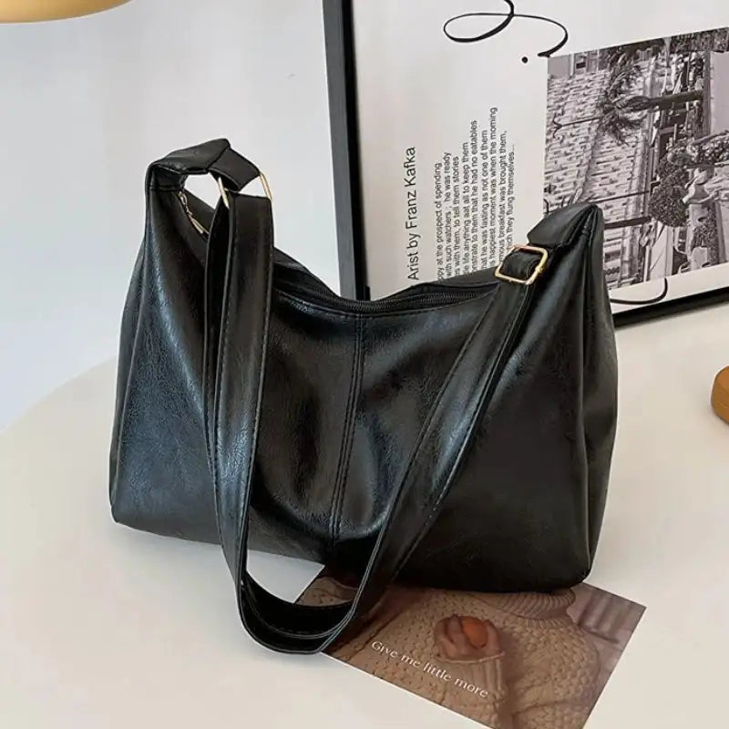 PU Leather Commuter Fashion Vintage Casual Tote Bag Maillard FASHION FREANZY