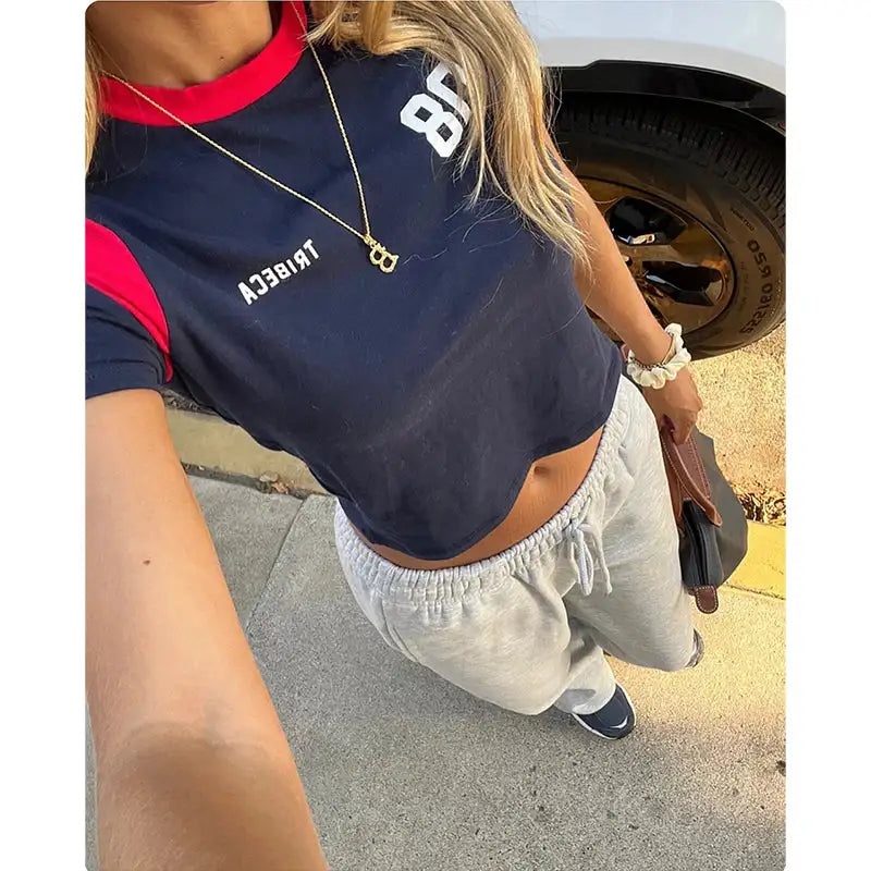 2000s Tops Aesthetics Sexy Summer Streetwear Women's Tees Casual Gothic Letter Short Sleeve T-Shirts Y2k Style Vintage Crop Tops FASHION FREANZY