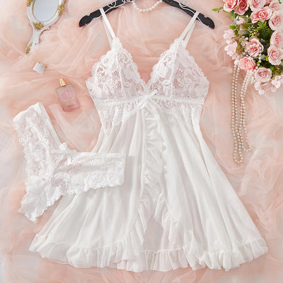 Sexy Lingerie Set Women Erotic Bra Nightdress Sexy Lace Sleepwear