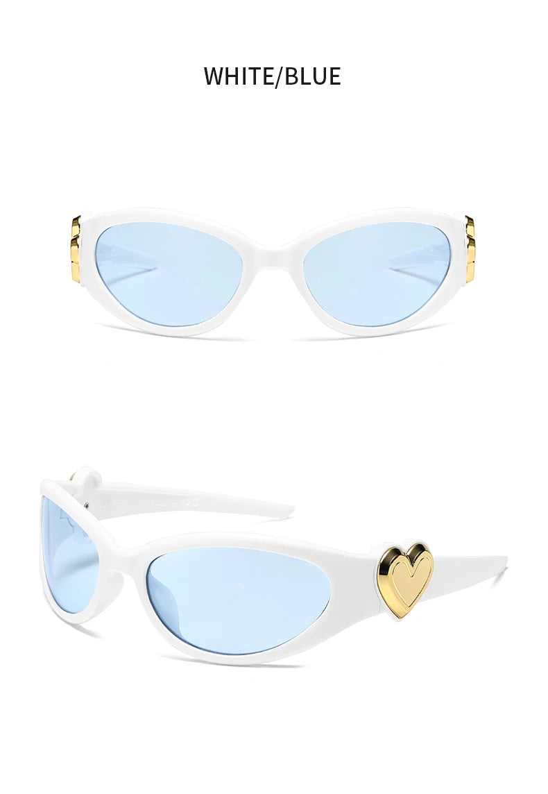 8pcs Brand Sunglasses Women Men Oversized Y2K Trendy Wrap