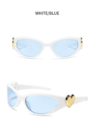 8pcs Brand Sunglasses Women Men Oversized Y2K Trendy Wrap