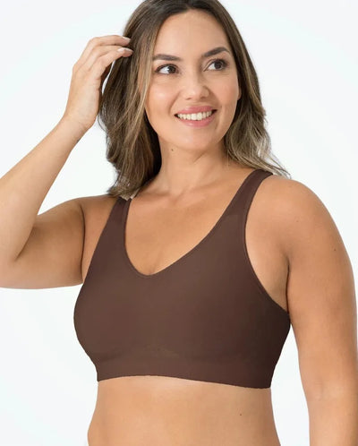 Women Daily Comfort Wireless Shaper Bra Sexy Bright Silk