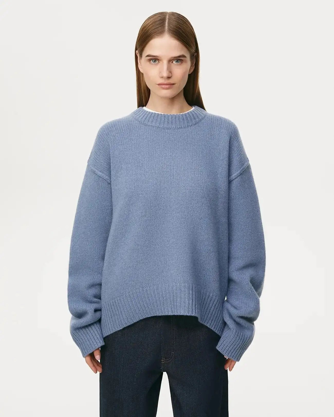 Fashion Loose Knitted Pullover Women‘s Autumn Winter Casual Solid Color O-neck Basic Thick Warm Oversized Knitted Sweater Female FASHION FREANZY