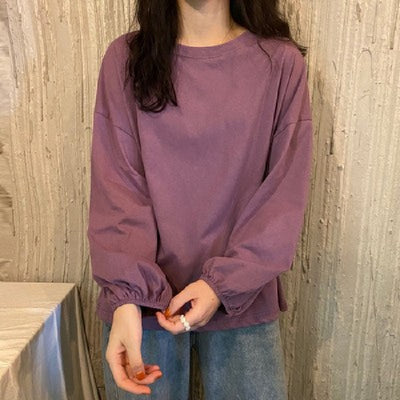 Students Slimming Sweater Lantern Sleeve