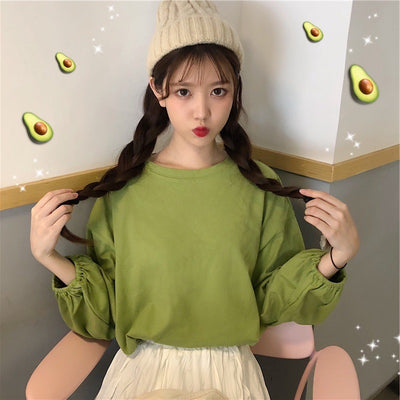 Students Slimming Sweater Lantern Sleeve