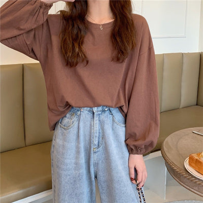 Students Slimming Sweater Lantern Sleeve